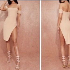 Elegant Off-Shoulder Cream Dress
